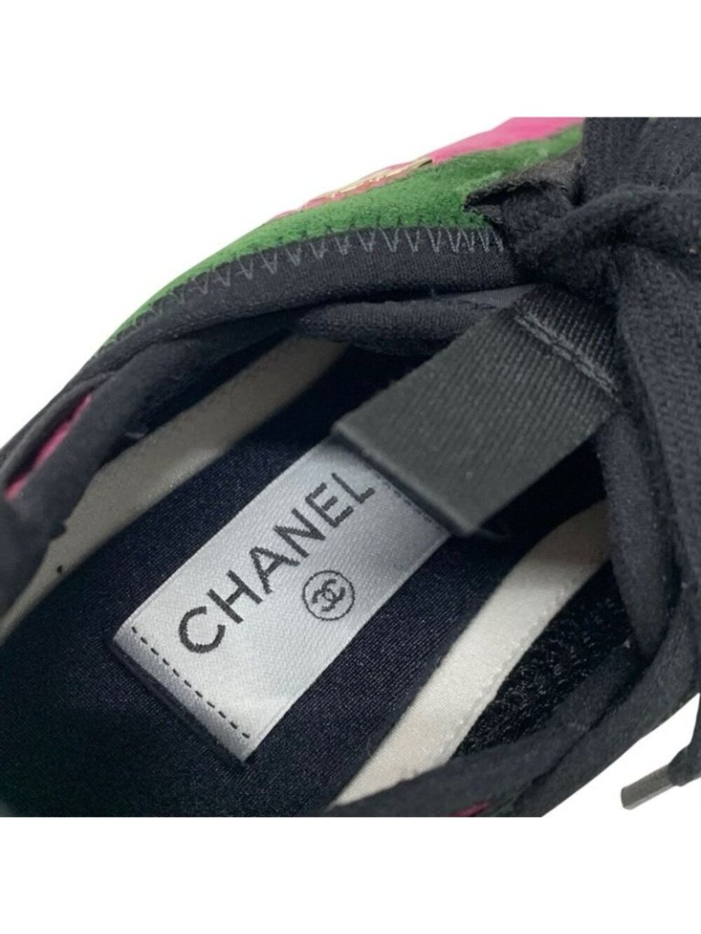 Chanel Sneakers Shoes Fabric Suede Pink Coco Mark Logo - Picture 7 of 9